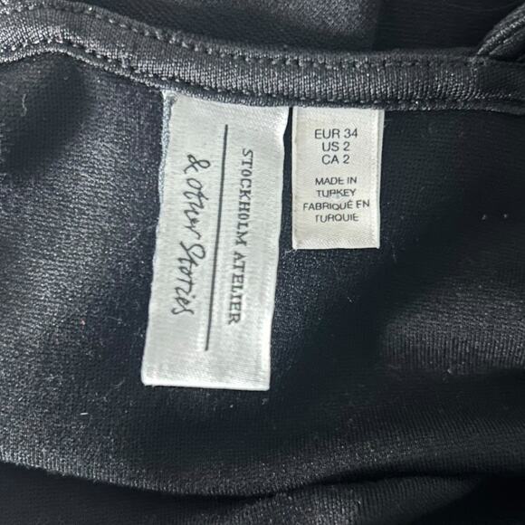 & Other Stories Black Sleeveless Tie Top Size 2 - Picture 5 of 6